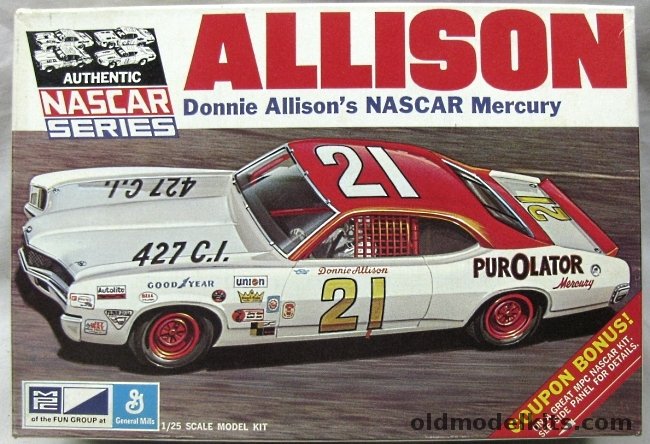 MPC 1/25 Donnie Allison NASCAR Mercury Cyclone, 1-1704-225 plastic model kit